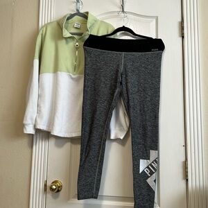 PINK vs sweater and yoga pants